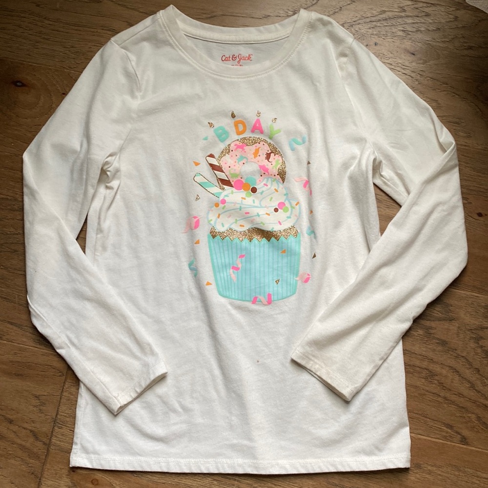 Birthday Shirt Long Sleeve girls Size M 7/8